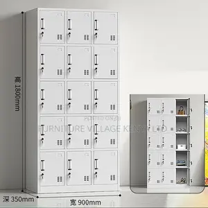 Office Cabinet: 15 Lockers Durable Metallic Cabinet