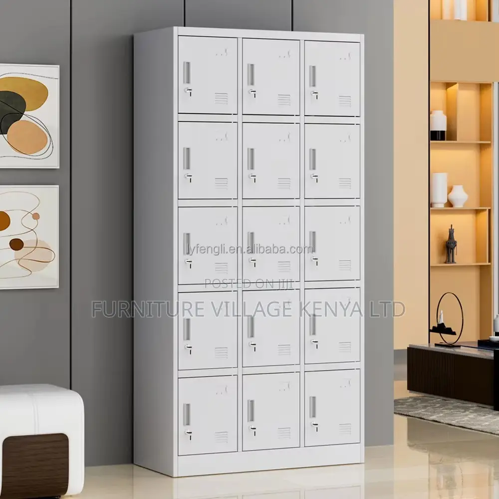 Office Cabinet: 15 Lockers Durable Metallic Cabinet