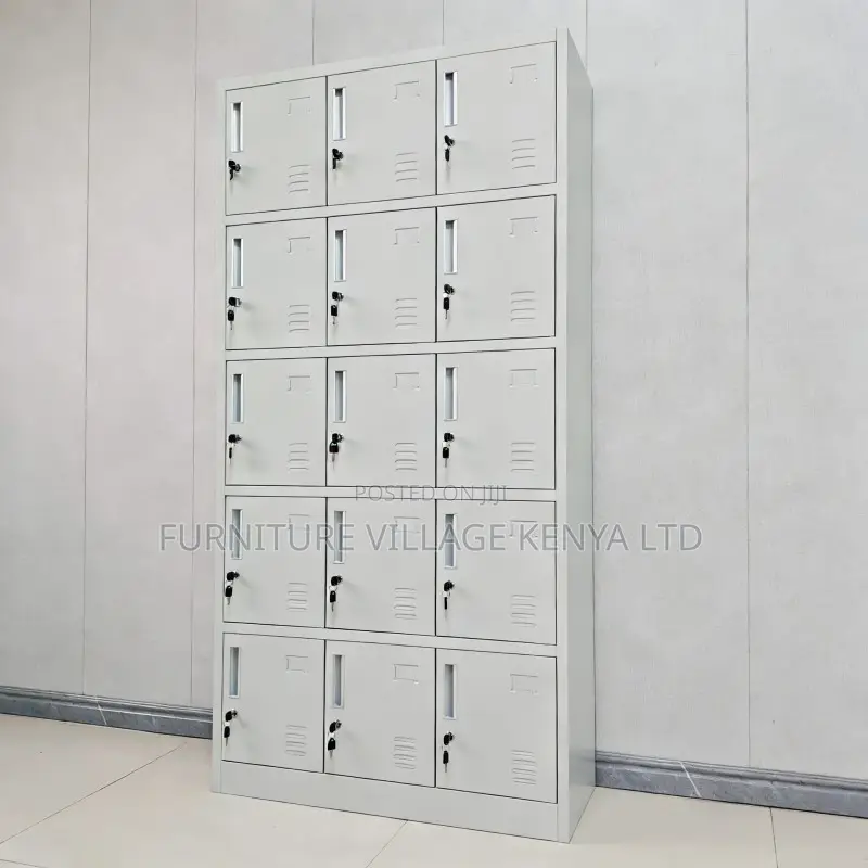 Office Cabinet: 15 Lockers Durable Metallic Cabinet