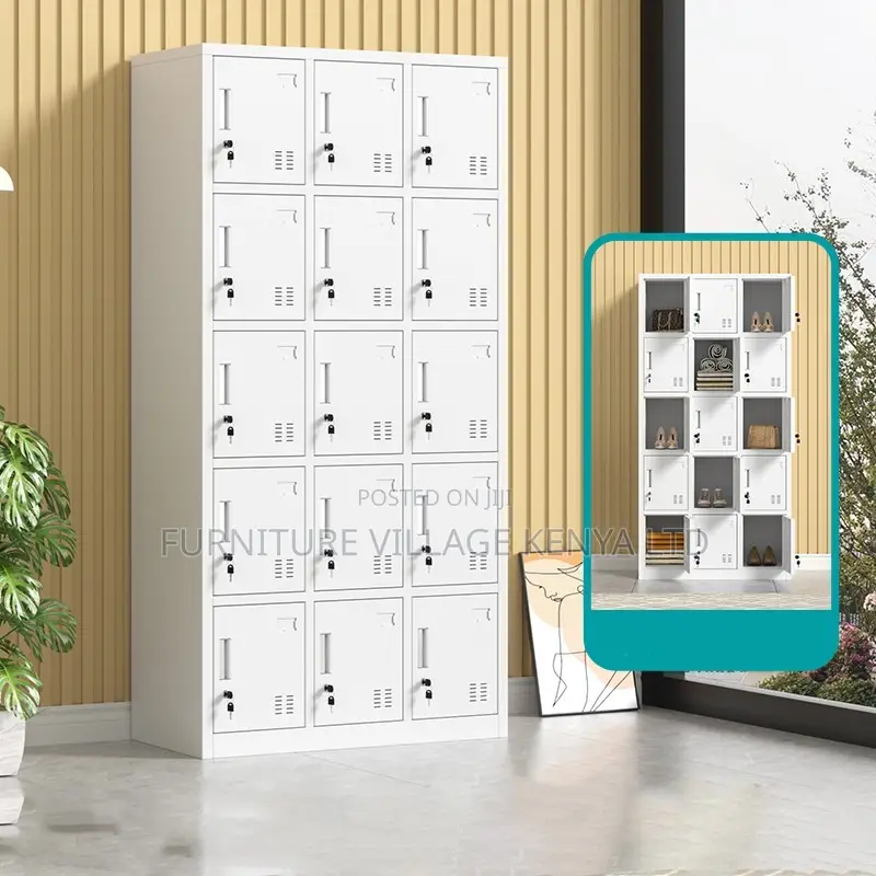 Office Cabinet: 15 Lockers Durable Metallic Cabinet