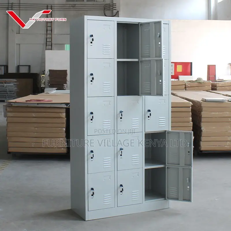 Office Cabinet: 15 Lockers Durable Metallic Cabinet
