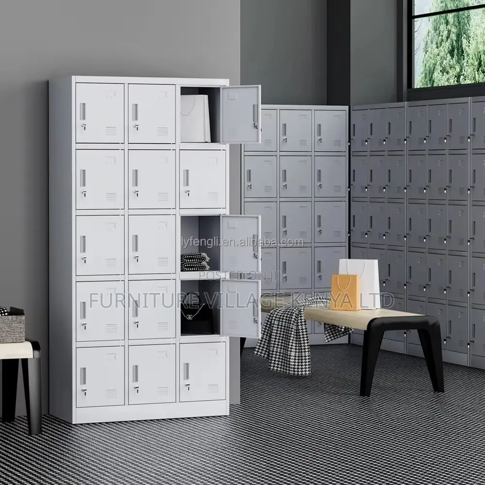 Office Cabinet: 15 Lockers Durable Metallic Cabinet