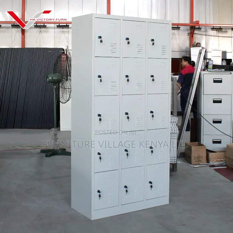 Office Cabinet: 15 Lockers Durable Metallic Cabinet