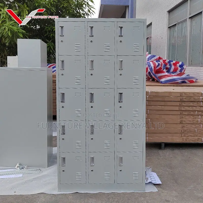 Office Cabinet: 15 Lockers Durable Metallic Cabinet
