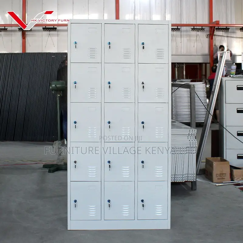 Office Cabinet: 15 Lockers Durable Metallic Cabinet