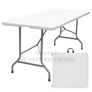 1.5m Foldable Table Plain White Portable