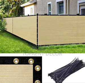 Full Compound Coverage With Beige Balcony Privacy Shield