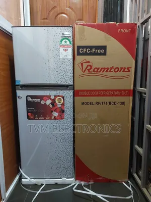 Ramtons 128 Liters Double Door Direct Cool Fridge, Mar Silver Rf/171