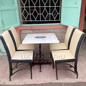 Cream and Black Executive Set With Marble Top