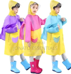 Waterproof Children's Raincoat With School Bag Slot Hood - Nairobi
