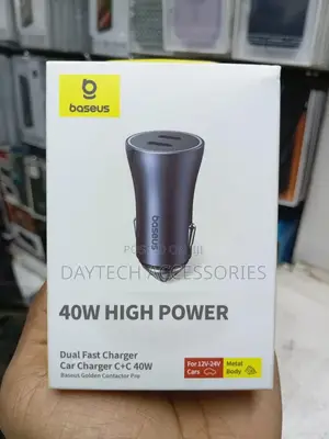 Baseus Golden Contactor Pro Dual Type-C Fast Car Charger - 40w