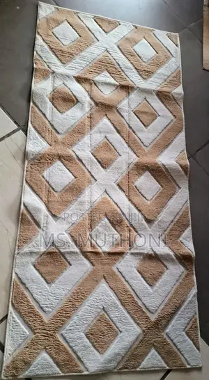 Geometric Patterned Bedside Rug (180cm by 80cm. )