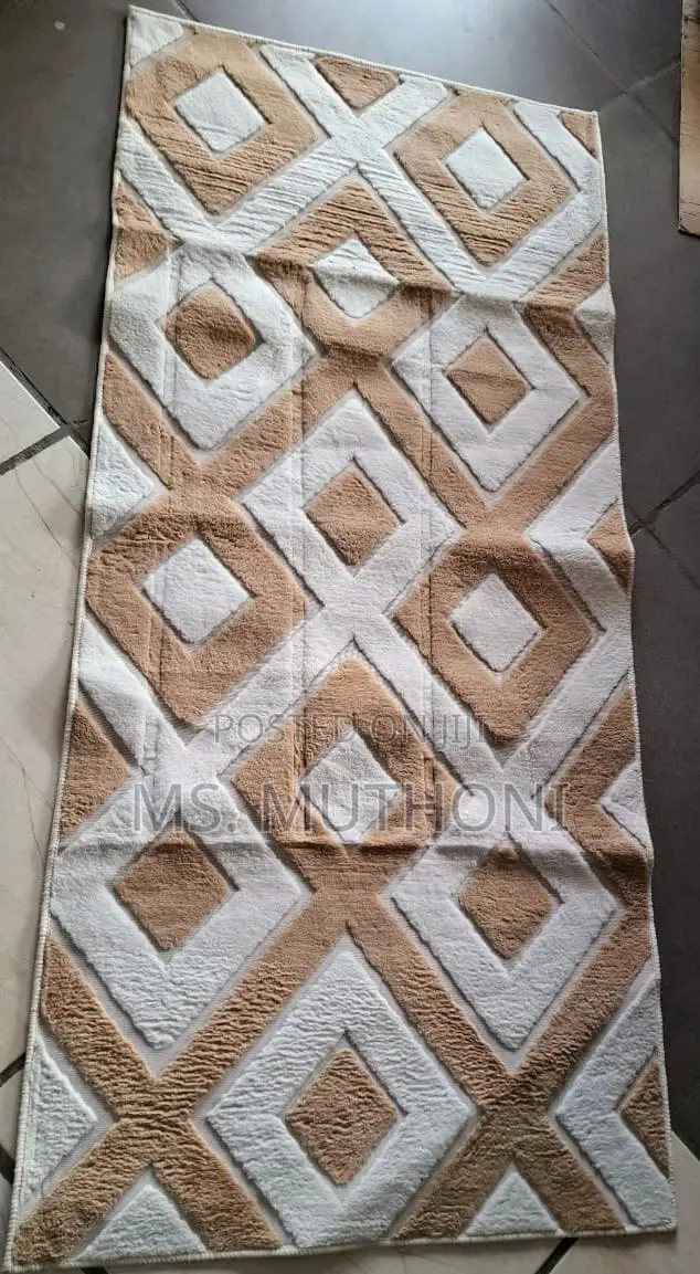 Geometric Patterned Bedside Rug (180cm by 80cm. )