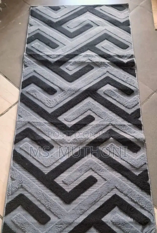 Geometric Patterned Bedside Rug (180cm by 80cm. )