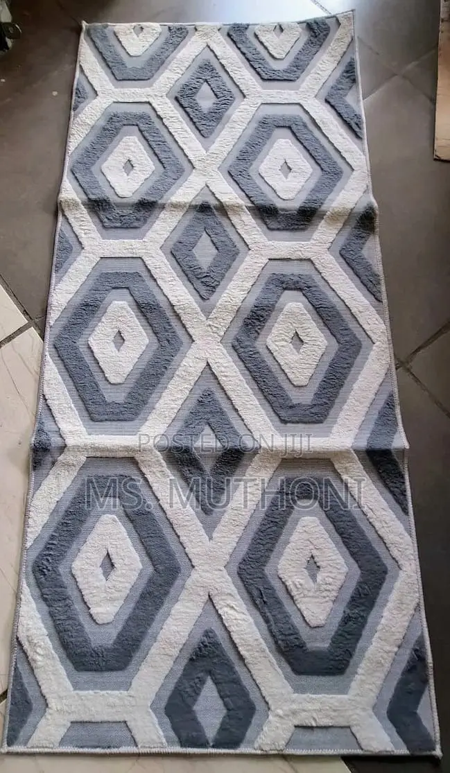 Geometric Patterned Bedside Rug (180cm by 80cm. )