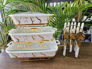 Luxury Black Gold Ceramic Chafing Dish Set – 3.5l, 2.5l 1.8l