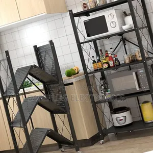*Big Size Foldable Kitchen Rack With Wheels*
 *5 Tier