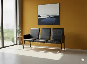 Black Pu 3 Seater Reception Chair