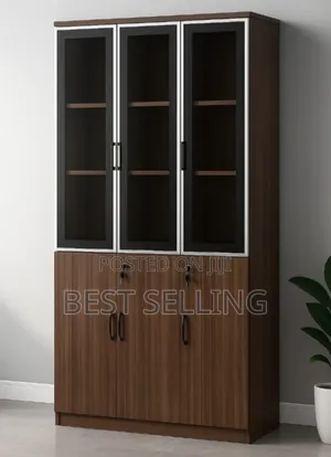 2 Door Brown Wooden File Cabinet