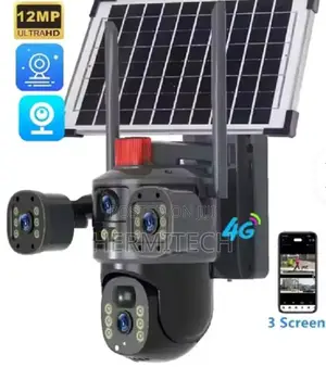 Powerful Triple Lens Solar Powerd Outdoor CCTV