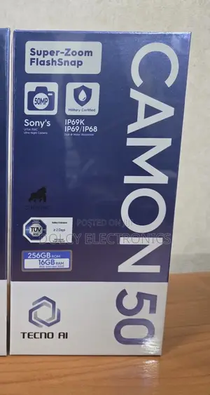 New Tecno Camon 50 256 GB Black