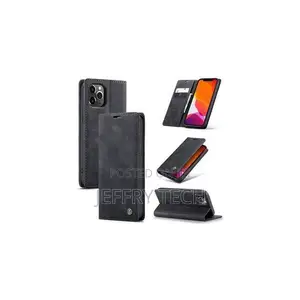 Zaxch iPhone 14 Pro Max Caseme Leather Flip Case With Magnetic Closure