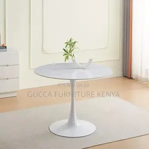 White Round Marble Dining Table
