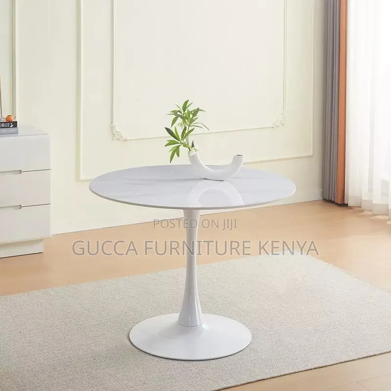 White Round Marble Dining Table