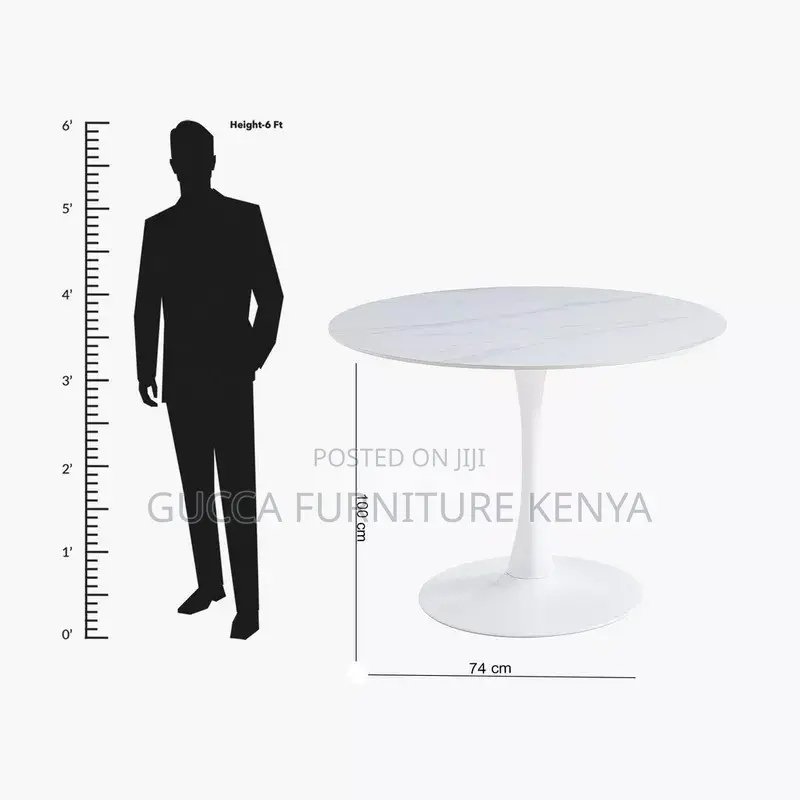 White Round Marble Dining Table
