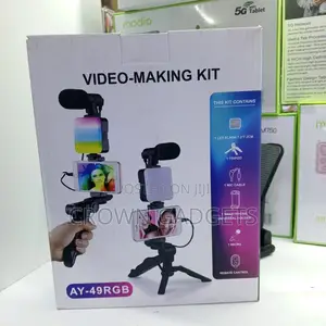 Ay-49rgb Video Making Kit With Mic Light Tripod