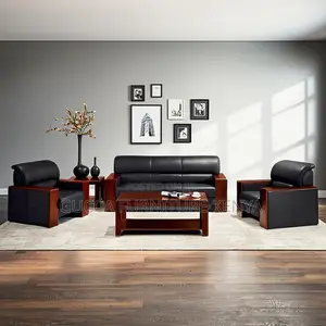 Executive Leather 5-seater Office Reception Sofa