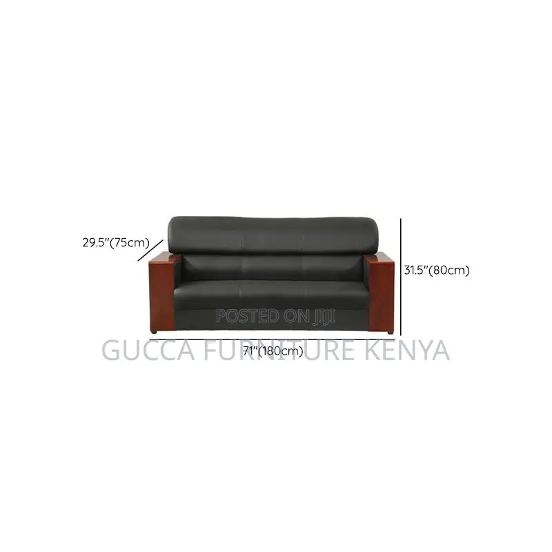 Executive Leather 5-seater Office Reception Sofa