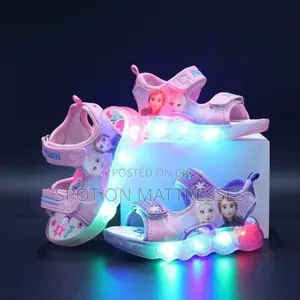 Girls' Elsa Themed Led Open Shoes. Delivery Services Available.