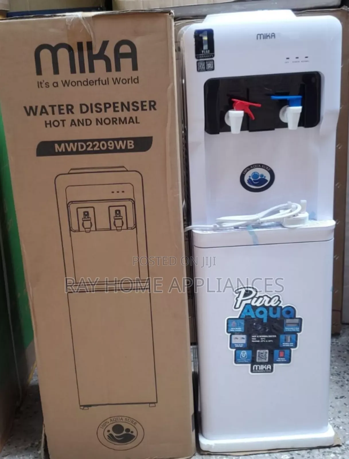 Mika Free Standing Top Load Water Dispenser White Black