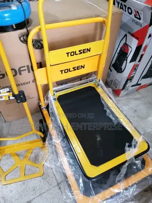 Tolsen Foldable Platform Hand Truck for Transporting Heavy Loads.