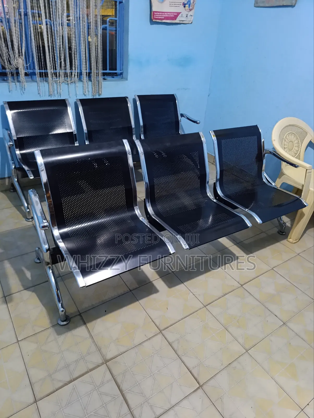 Black Waiting Area Bench