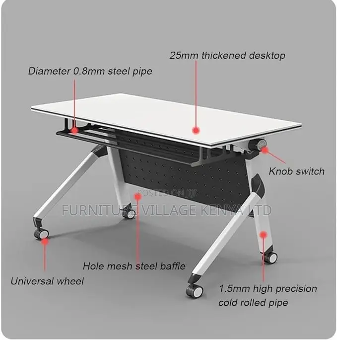 Foldable Table; Foldable Modern Rectangular Writing Desk