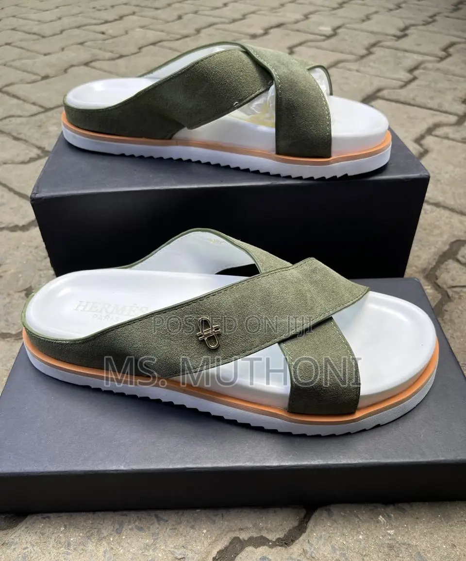 Hermès Infra Sandals in Khaki Suede Size 39-45