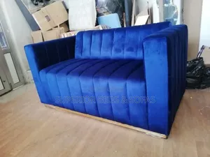 Royal Blue 3 Seater Channel Sofa