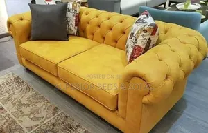 Mustard 3 Seater Chesterfield Sofa