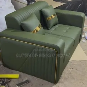 2 Seater Olive Gold Trim Sofa