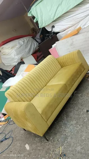 Mustard Channel Sofa 3 Seater