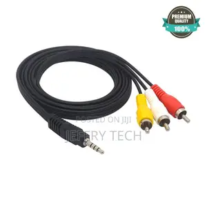 Rca to Aux Cable, 3 Male Rca to Jack, 1.5 Meters, Black