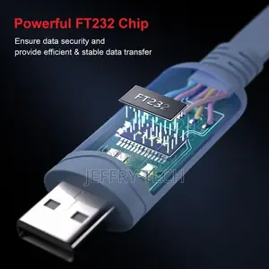 Usb Console Cable, Usb 2.0 to Rj45, 1.8 Meters for Debugging, Blue