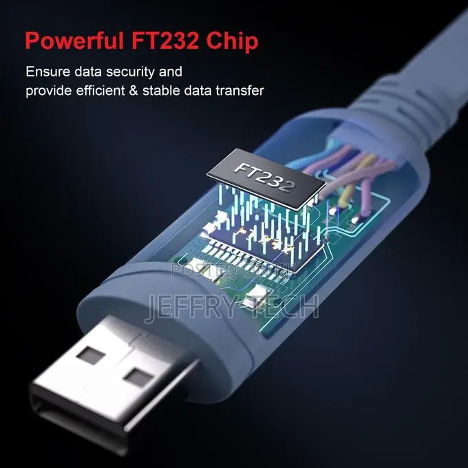 Usb Console Cable, Usb 2.0 to Rj45, 1.8 Meters for Debugging, Blue