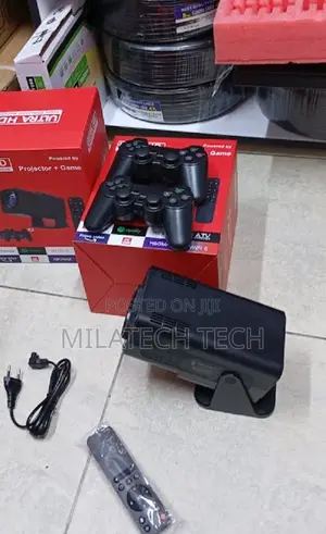Smart Android Projector With Hd Output, Gaming Support Dual Gamepads
