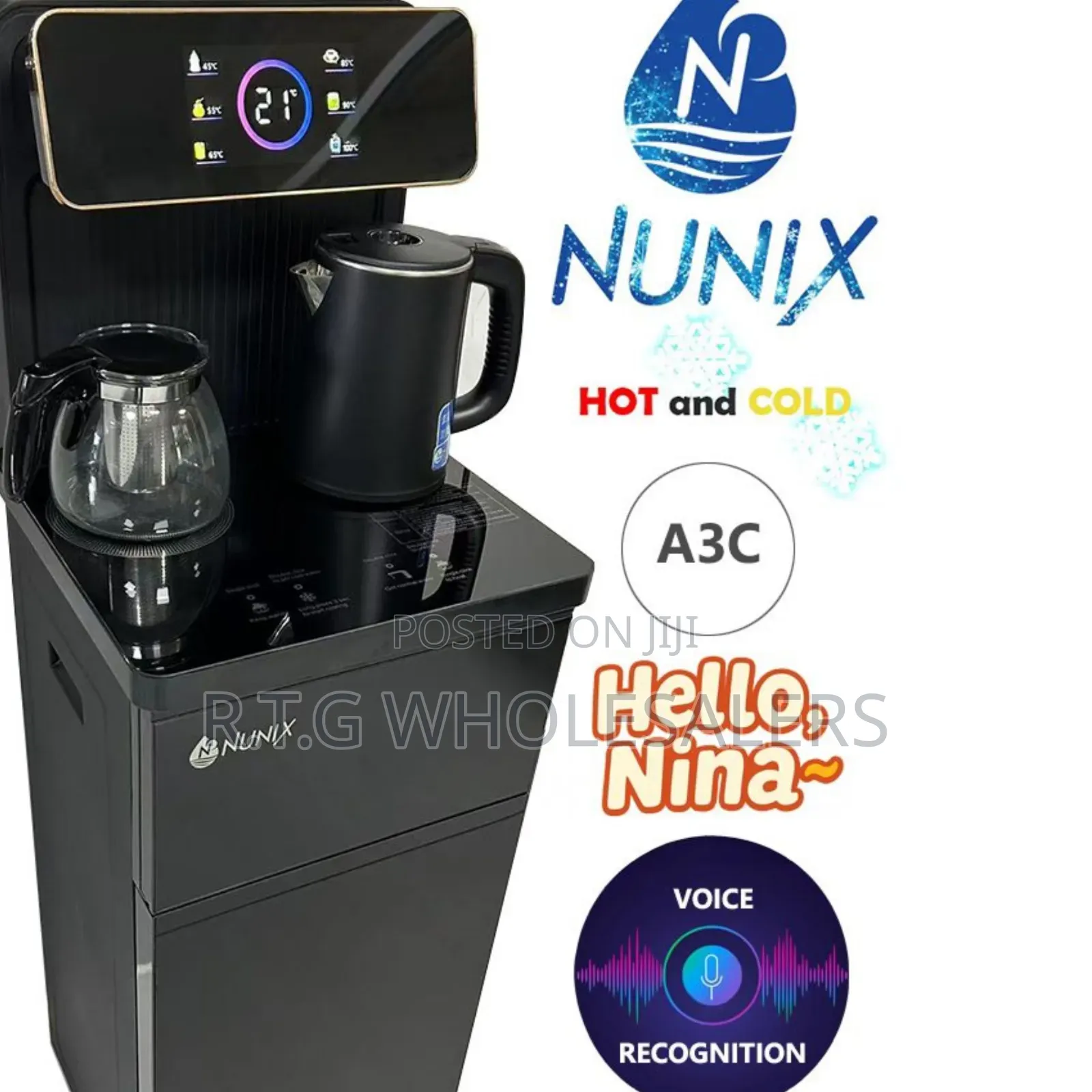 Nunix A3c Hot Cold Bottom Load Water Dispenser With Voice Control