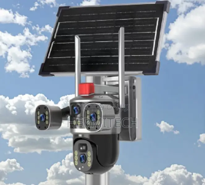Triple Lens Quality Surveillance Camera Solar Powered 4g Wifi Enabled