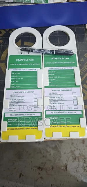 Scaffolding Tag Erection And Inspection Record