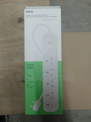 Belkin 4-Outlet Surge Protection Strip With Usb Charging 2m